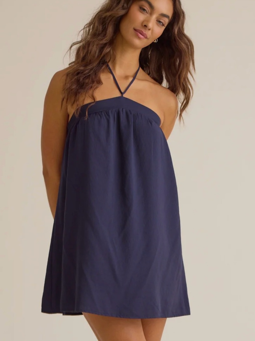 altar’d state navy halter neck mini dress